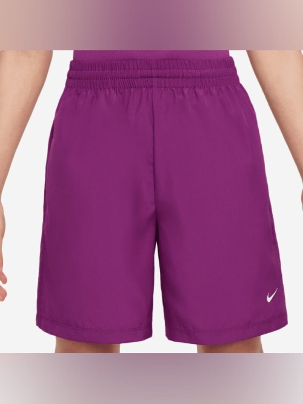Big Kid Nike Elastic-Waist Purple Athletic Shorts